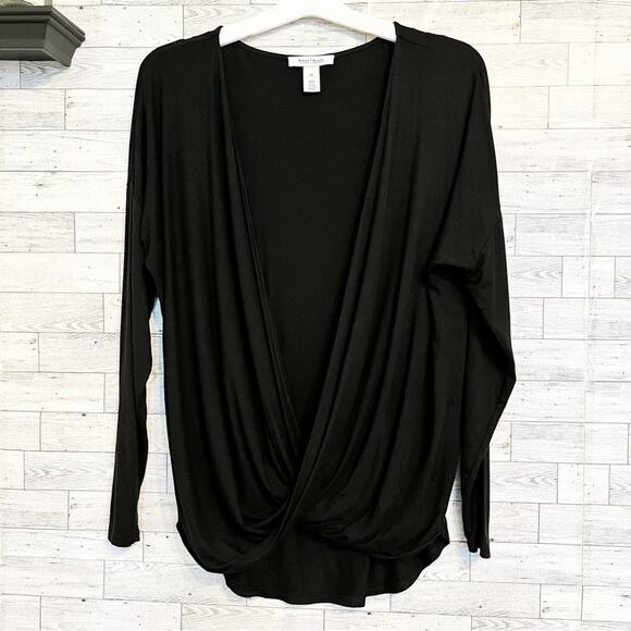WHITE HOUSE BLACK MARKET Black Surplice Blouse, M - Picture 9 of 9